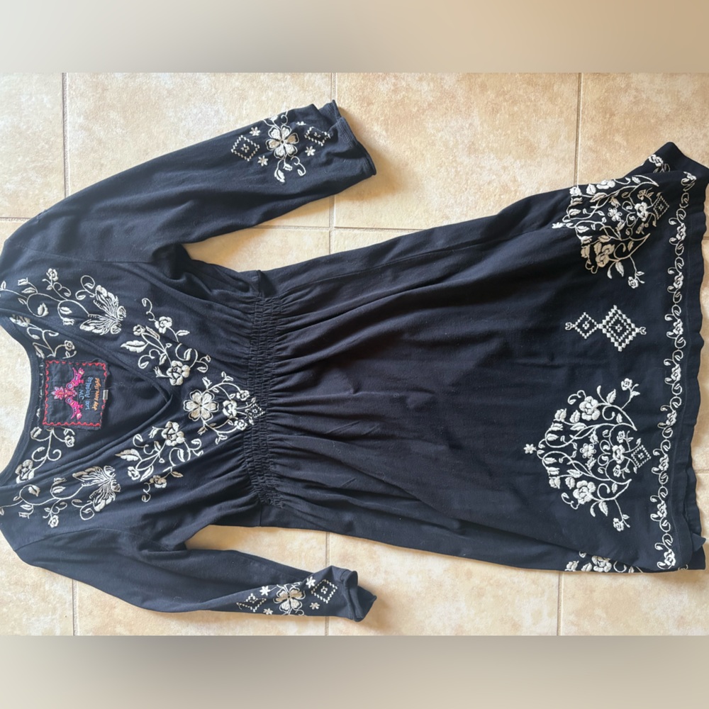 Johnny Was JW Los Angeles Floral Embroidered Dress Size Small